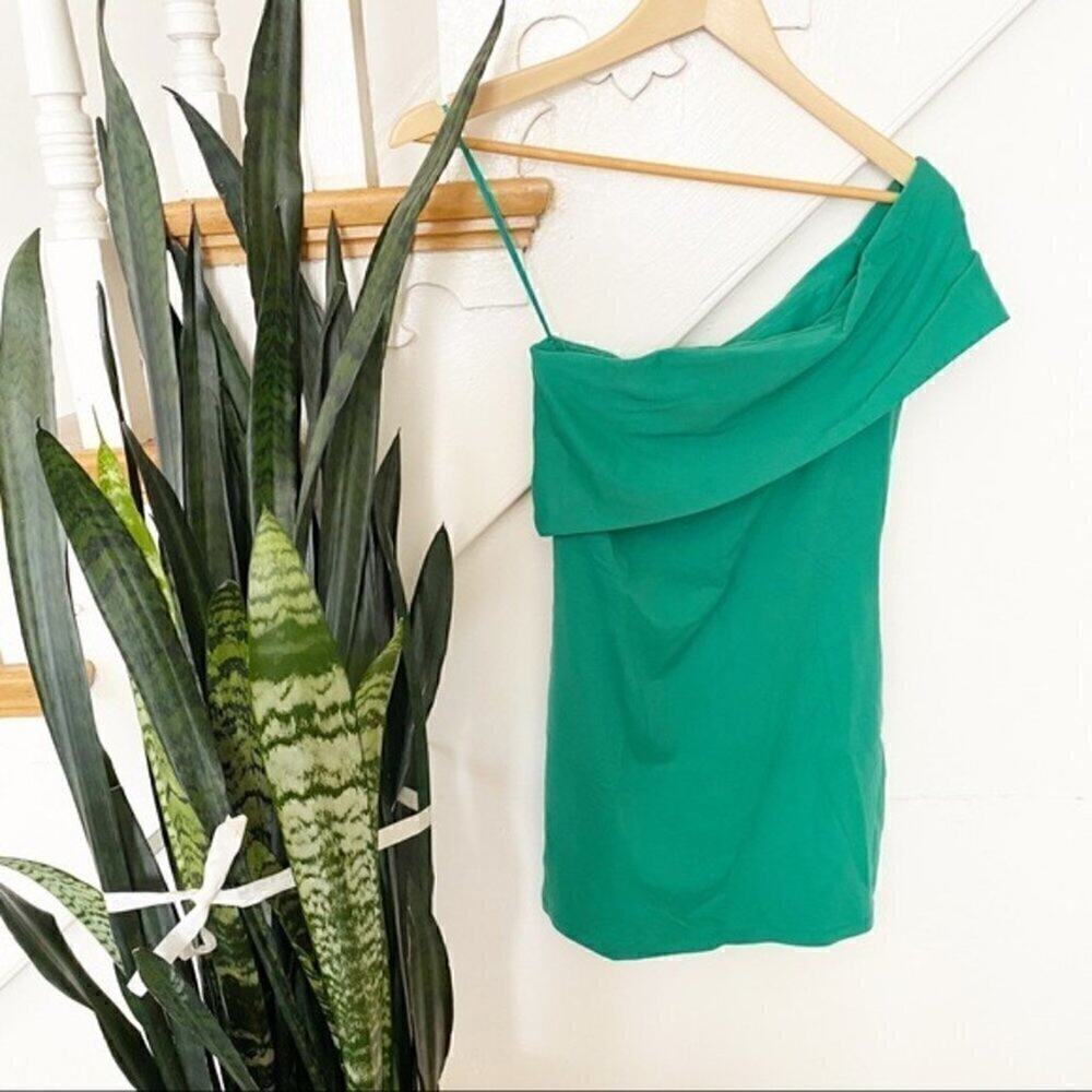 Susana Monaco green one shoulder mini dress sz XS
